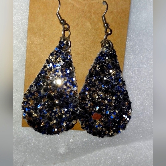 Party Glitter Teardrop-shaped Earrings - Picture 7 of 10